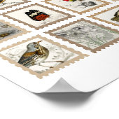 Woodland Animals Moose Birds Junk Journalアクセント ポスター (角)