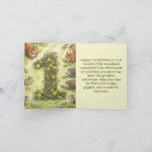 Woodland Animals Number 1 | First Birthday Photo カード (内部)