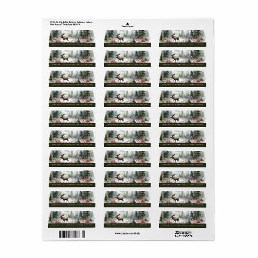 Woodland Animals Return Address Labels ラベル (フルシート)