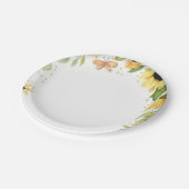 Woodland Animals Rubor Floral primer cumpleaños ペーパープレート (アングル)