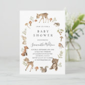 Woodland Animals Spring Baby Shower Invitation 招待状 (スタンド正面)