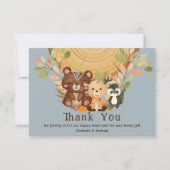 WOODLAND ANIMALS Thank You Baby Shower サンキューカード (正面)