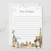 Woodland Animals Time Capsuleノートメッセージカード サンキューカード (正面)