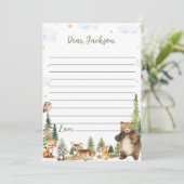 Woodland Animals Time Capsuleノートメッセージカード サンキューカード (スタンド正面)