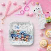 Woodland Animals Truck ONEderland 1st Birthday ペーパープレート (パーティー)