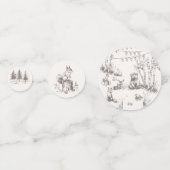 Woodland Animals Whimsical Winter Baby Shower コンフェッティ (裏面)