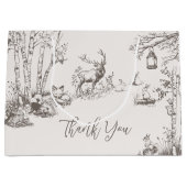 Woodland Animals Whimsical Winter Baby Shower ラージペーパーバッグ (正面)