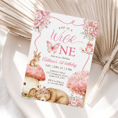 Woodland Animals Wild One 1st Birthday 招待状