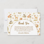 Woodland Animals Wild One Birthday サンキューカード (正面)