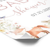 Woodland Animals Wildflower Baby Shower Welcome フォトプリント (角)