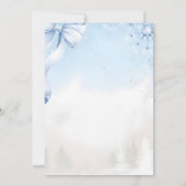 woodland animals winter Bear snowflake baby shower 招待状 (裏面)