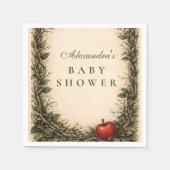 Woodland Apple Forest Baby Shower スタンダードカクテルナプキン (正面)