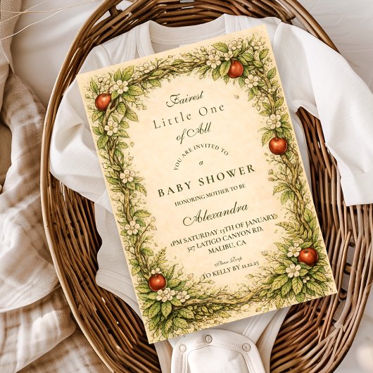 Woodland Apple Storyboo Baby Shower 招待状