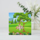 Woodland Baby Animals Baby Bib — Cute Forest Frien 招待状 (スタンド正面)