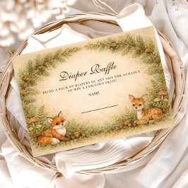 Woodland Baby Animals Diapper Raffle エンクロージャーカード