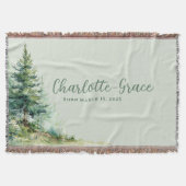 Woodland Baby Blanket • Neutral Sage Forest スローブランケット (正面)