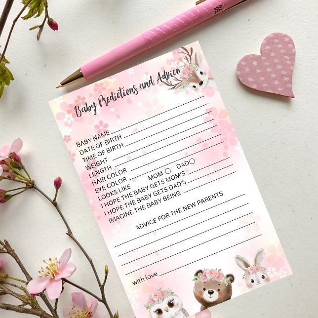 Woodland Baby Predictions & Advice Card (クリエイターアップロード済み)