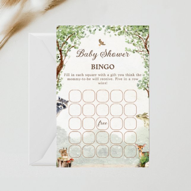 Woodland Baby Shower Bingo Forest Animals (クリエイターアップロード済み)