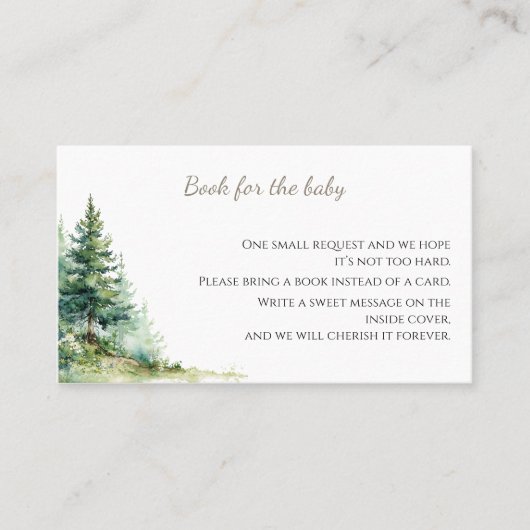 Woodland Baby Shower • Books for Baby Card 名刺 (正面)