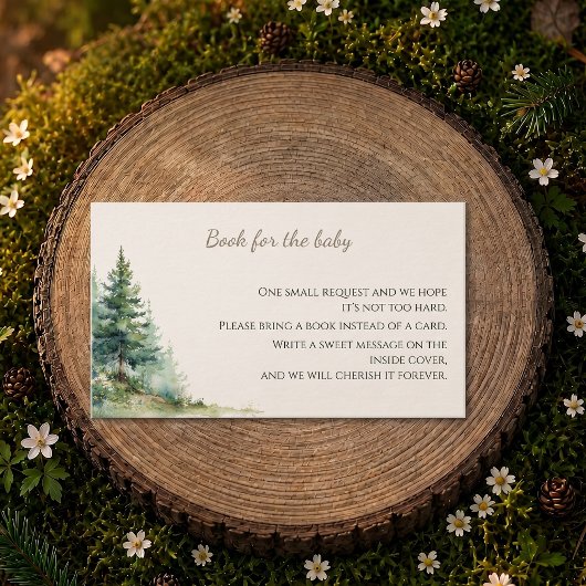 Woodland Baby Shower • Books for Baby Card 名刺