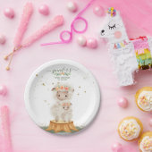 Woodland baby shower celebration party Sheep ペーパープレート (パーティー)
