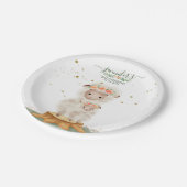 Woodland baby shower celebration party Sheep ペーパープレート (アングル)