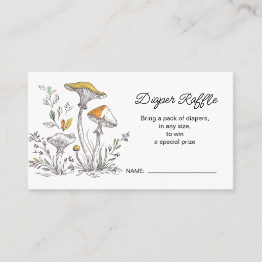 Woodland Baby Shower Diaper Raffle エンクロージャーカード (正面)