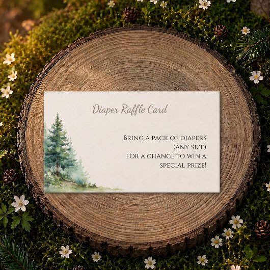 Woodland Baby Shower • Diaper Raffle Card 名刺