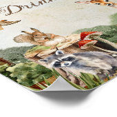 Woodland Baby Shower Drinks Station Poster ポスター (角)
