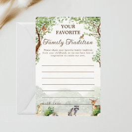 Woodland Baby Shower Family Tradition Advice Card