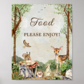 Woodland Baby Shower Food Table Poster ポスター (正面)