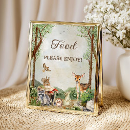 Woodland Baby Shower Food Table Poster ポスター