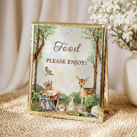 Woodland Baby Shower Food Table Poster ポスター