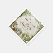 Woodland Baby Shower Forest Animals Greenery スタンダードカクテルナプキン (角)