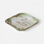 Woodland Baby Shower Forest Animals Greenery ペーパープレート (傾斜あり)