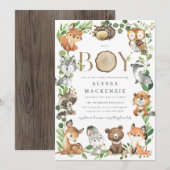 Woodland Baby Shower Invitation 招待状 (正面/裏面)