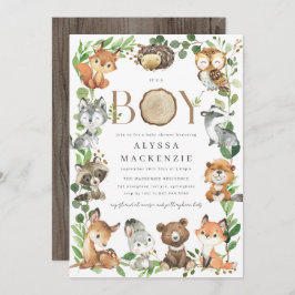 Woodland Baby Shower Invitation 招待状