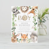 Woodland Baby Shower Invitation 招待状 (スタンド正面)