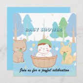 Woodland Baby Shower Invitation 招待状 (正面/裏面)