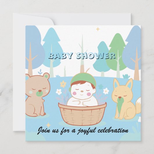 Woodland Baby Shower Invitation 招待状 (正面)