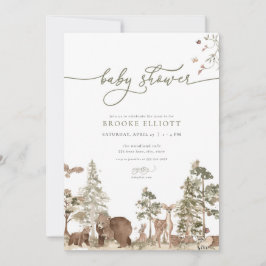 Woodland Baby Shower Invitation Woodland Animals 招待状
