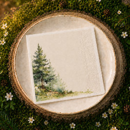 Woodland Baby Shower Napkin • Neutral Forest スタンダードカクテルナプキン