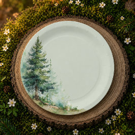 Woodland Baby Shower Plate • Sage Forest Design ペーパープレート