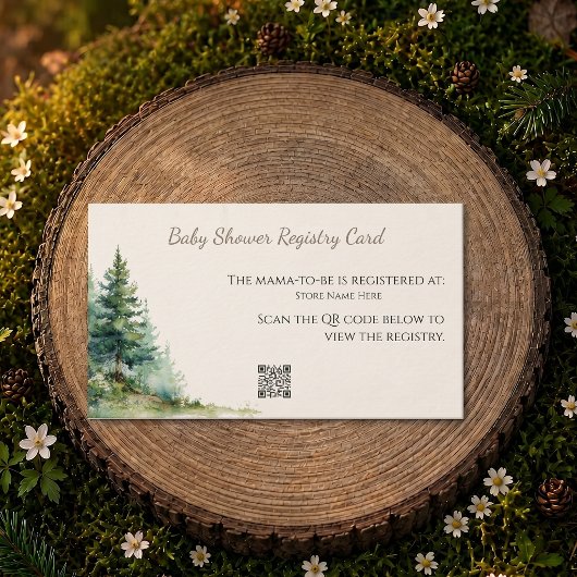 Woodland Baby Shower • Registry Card 名刺