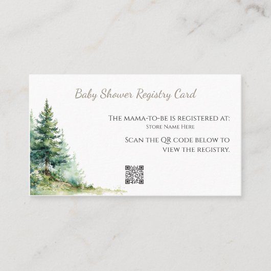 Woodland Baby Shower • Registry Card 名刺 (正面)