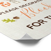 Woodland Baby Shower Sign - Decorate a Block ポスター (角)