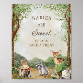 Woodland Baby Shower Treat Table Poster ポスター (正面)