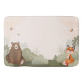  Woodland Bear and Fox Nursery Mat バスマット (正面)
