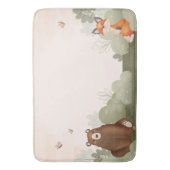  Woodland Bear and Fox Nursery Mat バスマット (正面縦)