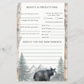 Woodland Bear Baby Shower Advice & Predictions チラシ (正面)